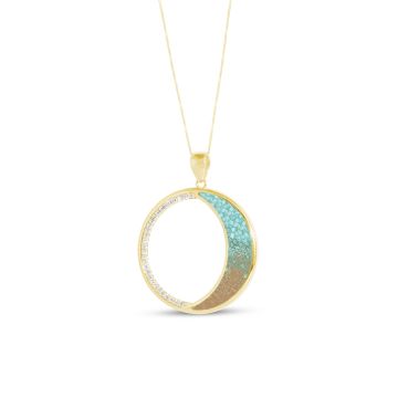 Eclipse Necklace by Tiffany Rice - Dune Gold - Turquoise Gradient