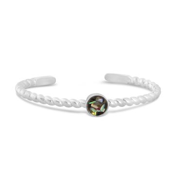 Rope cuff bracelet, sterling silver bracelet, nautical jewelry for women, abalone jewelry, abalone jewellery