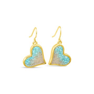 Explorer Heart Drop Earrings - Gold - Turquoise Gradient