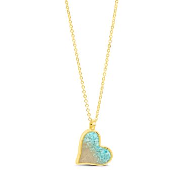 Explorer Heart Necklace - Gold - Turquoise Gradient