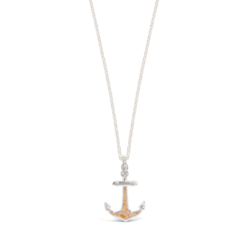 Explorer Anchor Necklace with Cubic Zirconia - Silver