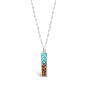 Explorer Bar Necklace - Silver - Turquoise Gradient