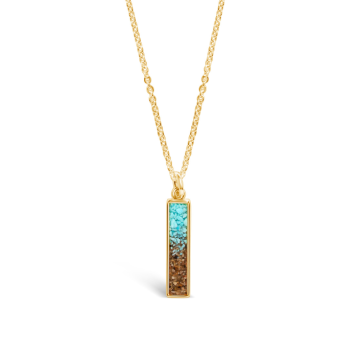Explorer Bar Necklace - Gold - Turquoise Gradient