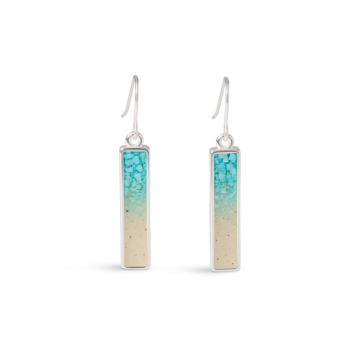 Explorer Bar Earrings - Silver - Turquoise Gradient