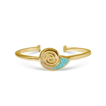 Explorer Nautilus Cuff Bracelet - Gold - Turquoise Gradient