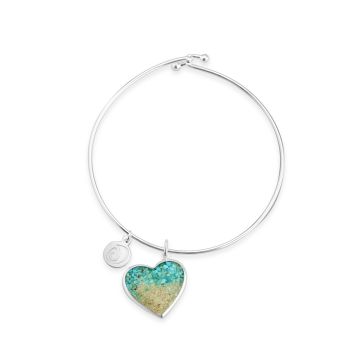 CEI - Full Heart Tilted Bangle - Turquoise Gradient