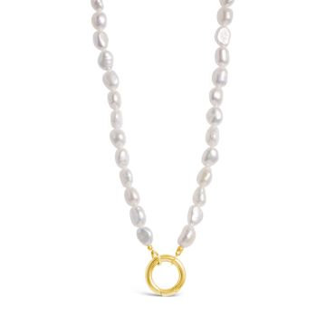 Mi Tesoro - Pearl Charm Necklace - Gold