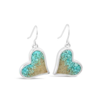 Explorer Heart Drop Earrings - Silver - Turquoise Gradient