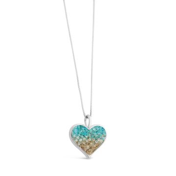 Heart of Sand Necklace - Diamond & Turquoise Gradient