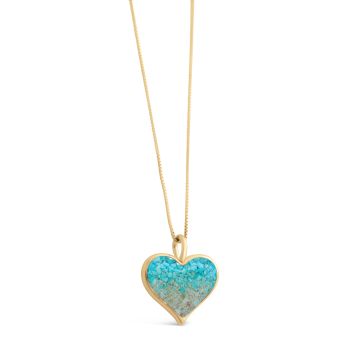 Heart of Sand Necklace - Dune Gold - Turquoise Gradient