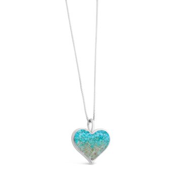 Heart of Sand Necklace - Dune Silver - Turquoise Gradient