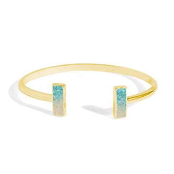 Explorer Bar Cuff Bracelet - Gold - Turquoise Gradient