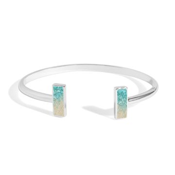 Explorer Bar Cuff Bracelet - Silver - Turquoise Gradient