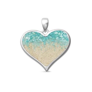 Large Heart Necklace - Turquoise Gradient