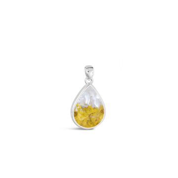 Large Teardrop Pendant - Dune Silver - Mother of Pearl Gradient