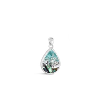 Large Teardrop Pendant - Dune Silver - Ocean Gradient