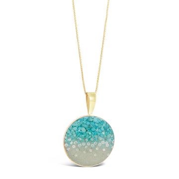 Marina Necklace - 14k Gold Vermeil - Diamond & Turquoise Gradient