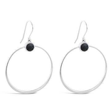 Meteorite Daisy Hoop Earrings