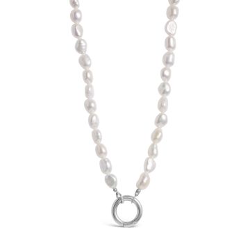Mi Tesoro - Pearl Charm Necklace - Silver