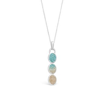 Milan Drop Necklace - Diamond & Turquoise Gradient