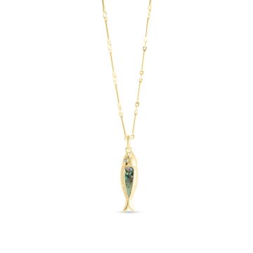 Minnow Necklace - Dune Gold - Abalone Gradient