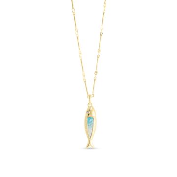 Minnow Necklace - Dune Gold - Turquoise Gradient