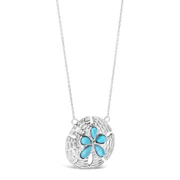 BC - Modern Sand Dollar Stationary Necklace Larimar