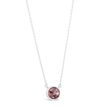 Purple Scallop shell necklace from our birth month jewelry collection, featuring November birthstones, birth flowers, and birth shells for jewelry that's uniquely you. Great birthday gift and holiday gift. November birthstone necklace, November birth flow