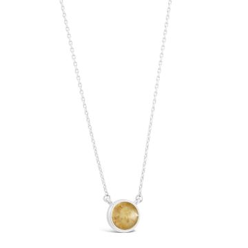 Warm citrine birthstone necklace from our birth month jewelry collection, featuring November birthstones, birth flowers, and birth shells for jewelry that's uniquely you. Great birthday gift and holiday gift. November birthstone necklace, November birth f