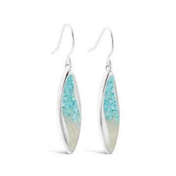 Ocean Current Earrings - Dune Silver - Turquoise Gradient