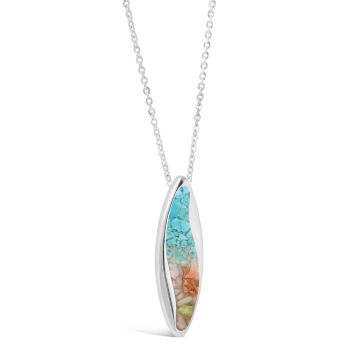 Ocean Current Necklace - Dune Silver - Turquoise Gradient