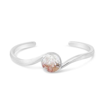Ocean Waves Cuff Bracelet - Dune Silver - Mother of Pearl Gradient