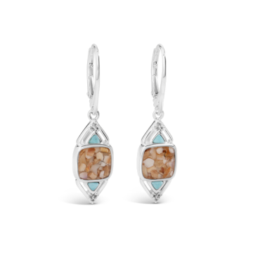 Odyssey Leverback Earrings - Larimar & Sand