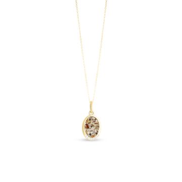 Oval Necklace with White Topaz - Dune Gold