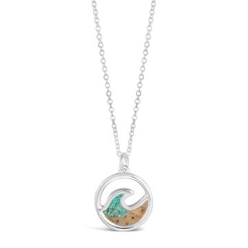 BC - Cresting Wave Necklace - Brass - Turquoise Gradient