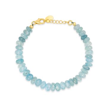 Raw Aquamarine Beaded Bracelet