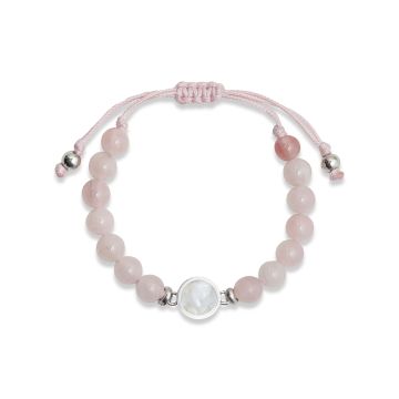 Beaded Bracelet Adjustable - Round - Rose Quartz