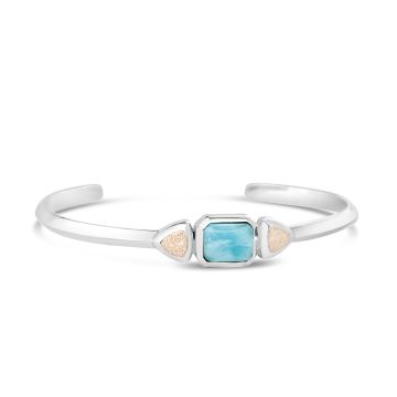 Serenity Cuff Bracelet - Larimar and Sand