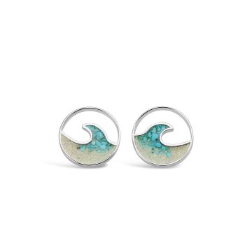 BC - Cresting Wave Stud Earrings - Turquoise Gradient