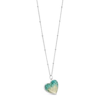 CEI - Full Heart Necklace - Tilted - Turquoise Gradient