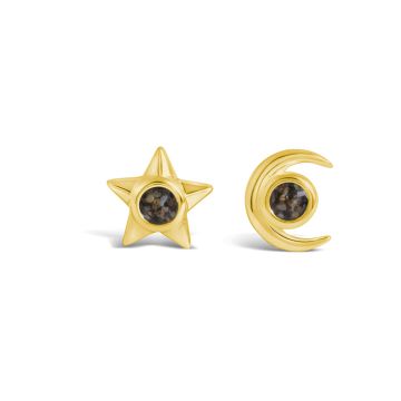 Stars & Moon Stud Earrings by Tiffany Rice - 14k Gold Vermeil