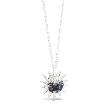 The Sun Necklace - Short - Dune Silver - Mother of Pearl Gradient