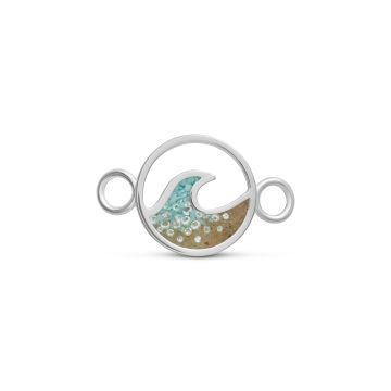 BC - Centerpiece Cresting Wave Charm - Diamond & Turquoise Gradient