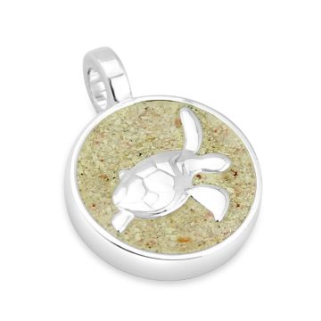 Beach Charm - Sea Turtle Round | The Original Beach Sand Jewelry Co. | Dune Jewelry