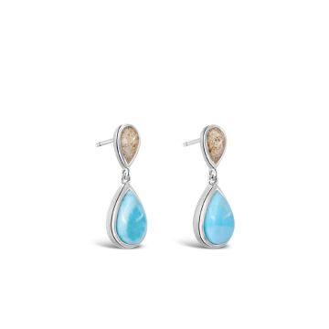 Teardrop Earrings Larimar and Sand