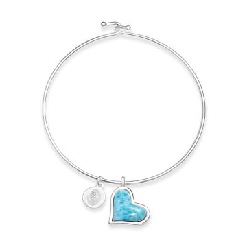 Tilted Heart Bangle Larimar