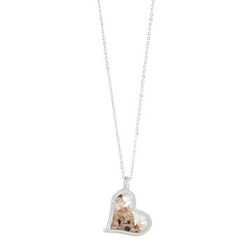 Tilted Heart Necklace - Mother of Pearl Gradient