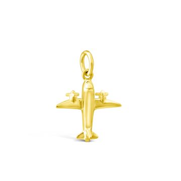 Collectible Travel Treasures Airplane Charm - 14k Gold Vermeil