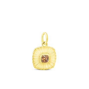 Collectible Travel Treasures Customizable Sun Ray Tag Charm - 14k Gold Vermeil