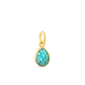 Collectible Travel Treasures Customizable Teardrop Charm - 14k Gold Vermeil
